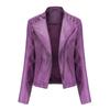 Women Ladies Lapel Motor Jacket Coat Zip Biker Short Punk Cropped Tops