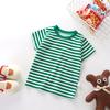Kids Striped Short Sleeve T Shirt Loose Casual Crew Neck Tee