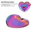 Nail Art Display Board Stainless Steel Heart Shape Cosmetic Makeup Manicure Tips Color Mixing  
