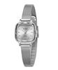 waterproof watch with a thin silver mesh strap and fashionable quartz Women's small, simple, movement.