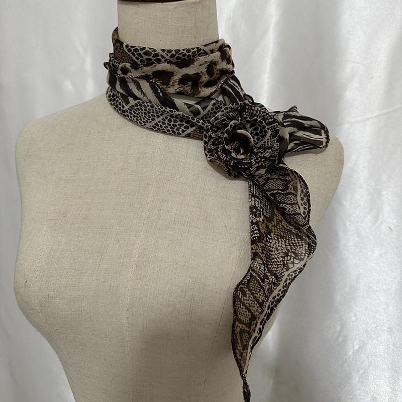 Y2K Black Polka Dot Rose Irregular Long Scarf - Sexy, Versatile Millennial Style for Bloggers