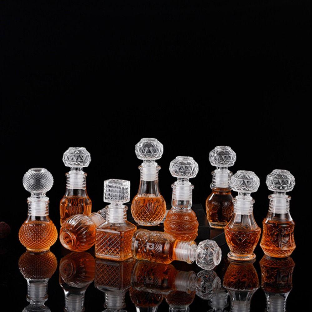 1Pcs With Screw Cap Whiskey Decanter Spirit Alcohol Liquor Glass Bottle Mini Wine Bottle