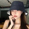 Retro double-sided can wear denim bucket hat women show small face high-end sense versatile basin hat autumn and winter hat