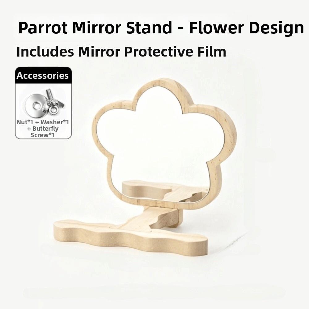 Chew-Proof Construction Wood Bird Training Stand Hanging Parrot Play Rack Small Medium Animals