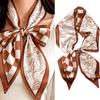 Elegant Satin Chiffon Plaid Stripe Scarf: Versatile Accessory for Clothes & Pants