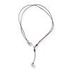 Vintage Round Leather Cord Pendant Necklace With Unique Fingerprint Design Bohemian Statement Jewelry For Women