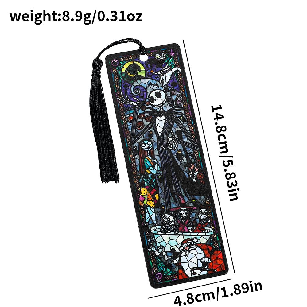 MINISO Skeleton Art Acrylic Bookmark,Halloween Jack Sally Fans' Books, Accessories, Learning Stationery
