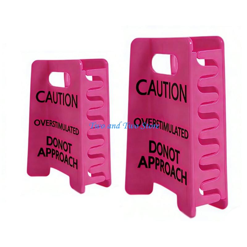 HX6F 2PC Popular Caution Sign Hair Claw Clip Overstimulated Design Ponytail Holder for Thick Curly Fine Hair with Strong Grip