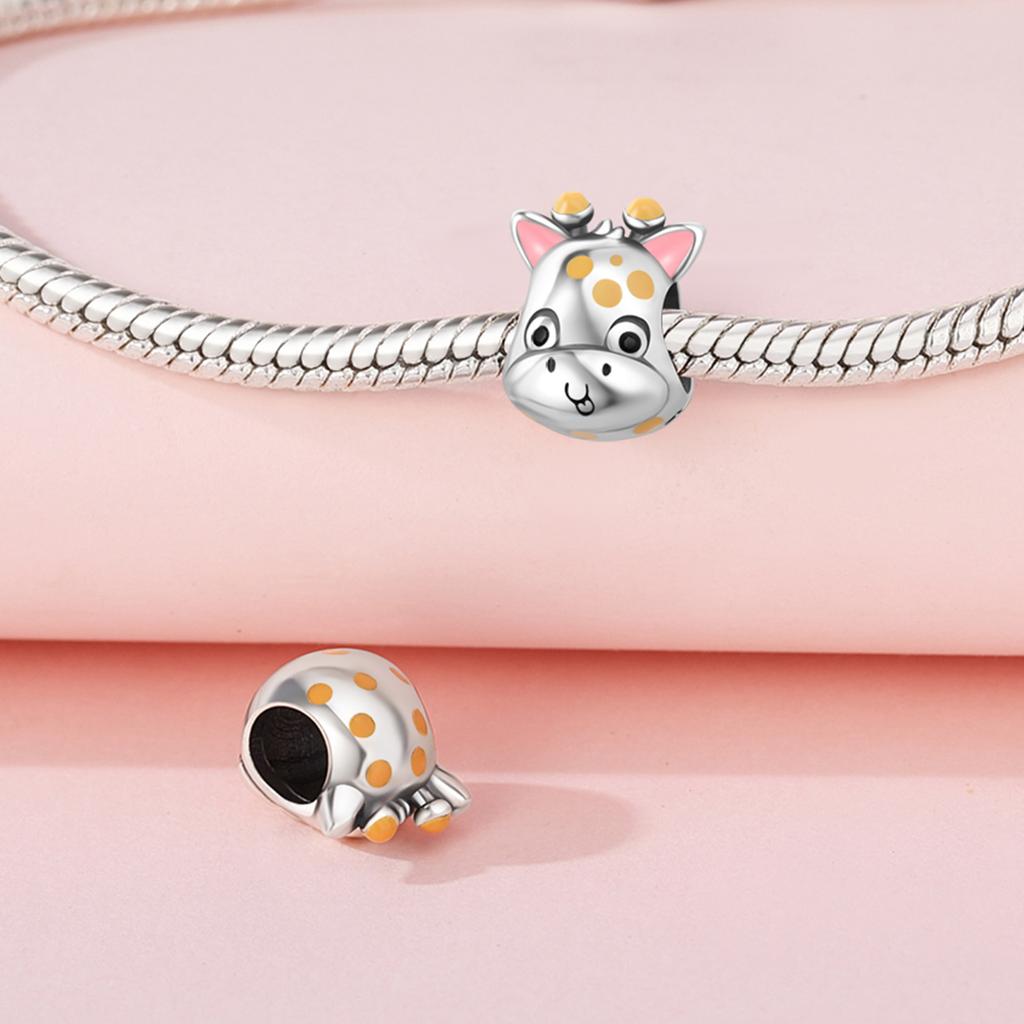 Bead Components Copper Metal Charm Bead Components Authentic Original Giraffe Animal Beaded Compatible With Bracelet High Quality Fine Jewelry High