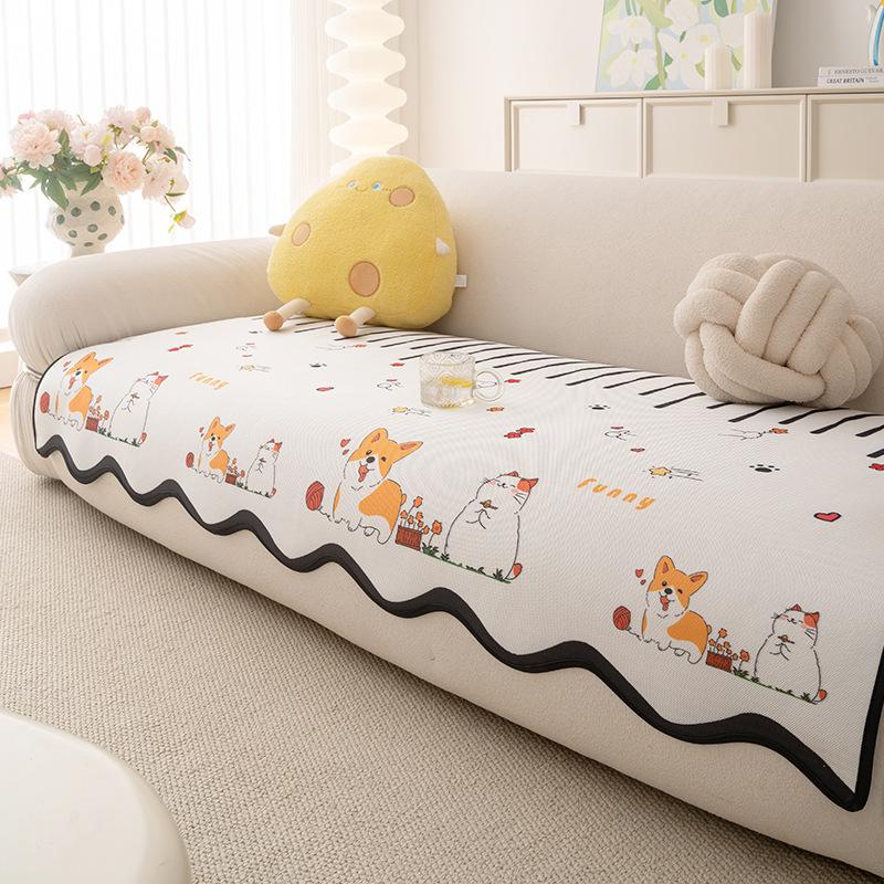 Special-Shaped Cool Sofa Cushion  New Summer Combination Seat Cushion One-Piece Sofa Cover Cloth Towel Cover