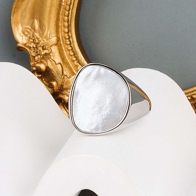 2026 Trendige Geometrische Offene Muschelringe für Damen Herren Minimalistisch Gold Silber Farbe Unregelmäßige Fingerringe Schmuck Zubehör