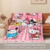 1pc Hello Kitty Flannel Blanket for All Ages, Suitable for All Family, Seasonal Universal Comfortable Machine Washable, Available in Multipl