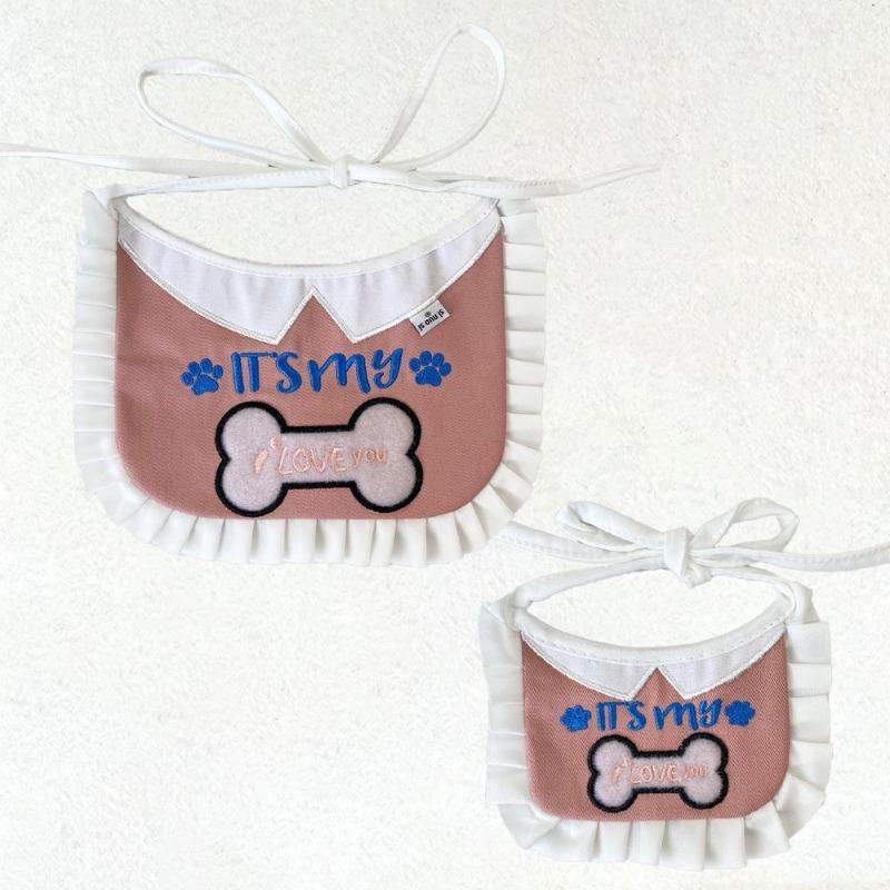 

Котяча краватка Волога серветка для тварин Собачий шарф Квітковий плетений комір Собачий шийний комір Ведмедик Small 1pc рожевий