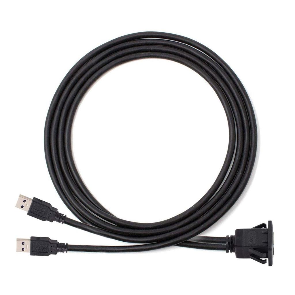 JSER 1m Vodotěsný Dvojitý USB Prodlužovací Kabel s Držákem na Západku pro Auto AUX Kabel pro Palubní Desku 3.0