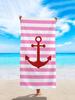 1pc Ultra-fine Fiber Colored Striped Boat Anchor Printed Beach Towel Suitable for Camping, Beach, Swimming Essential Beach Towel