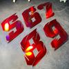 1PC 0to9 Red Laser Number Motorcycle Stickers Waterproof for DIY Motorbike Fuel Tank Front Fairing Helemt Fender Vinyl Decals