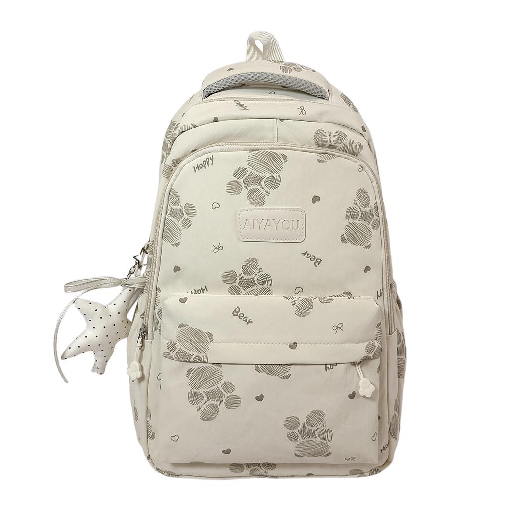 Schoolbag Cute Bear Backpack Korean Campus Junior High School Girls School Bag Ins Bag Daily Commuter Versatile Backpack