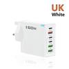 160W Multi-Port Fast Charger: 3 USB + 3 Type-C, EU/UK Plug, Compatible with Apple, Huawei, Xiaomi
