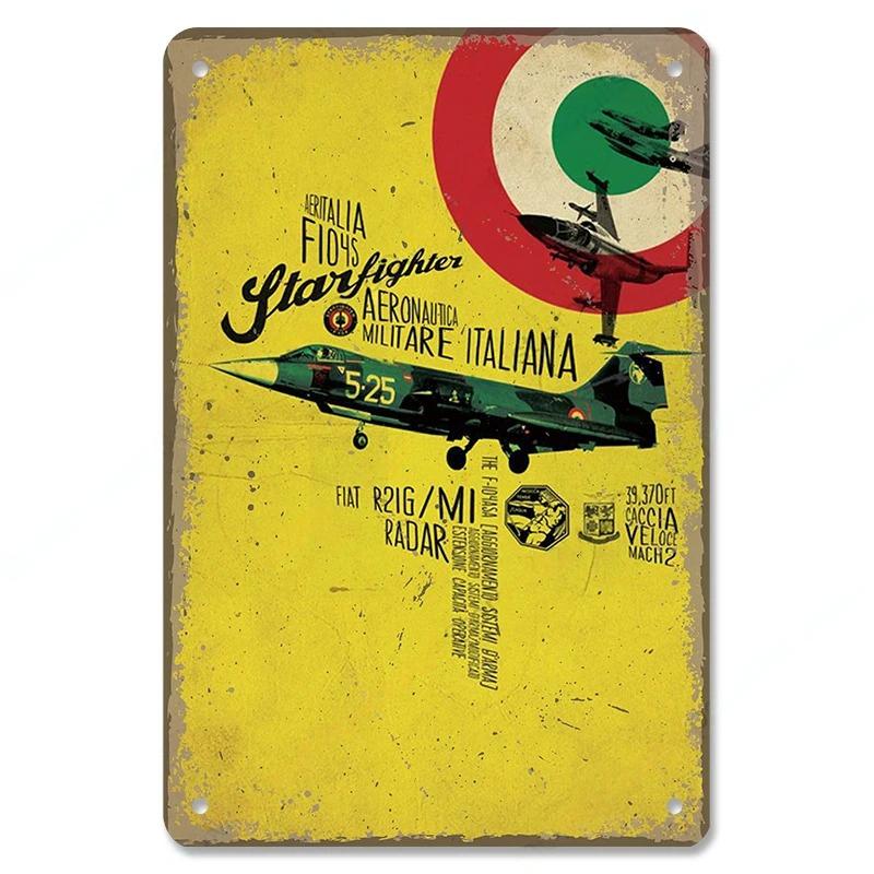 Vintage Airplane Posters Metal Tin Signs Decor Model Plane Meeting Aerien Metal Plate Wall Decor Bar Club