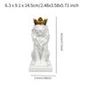 Lion Crowned Statue Table Decoration Handmade Desk Resin Ornament 14.5cm Tall for Wine Cabinet and Home Decoration