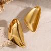 Jieding Exaggerated 18k Gold-Plated Stainless Steel Stud Earrings - Elegant Color-Preserving Jewelry