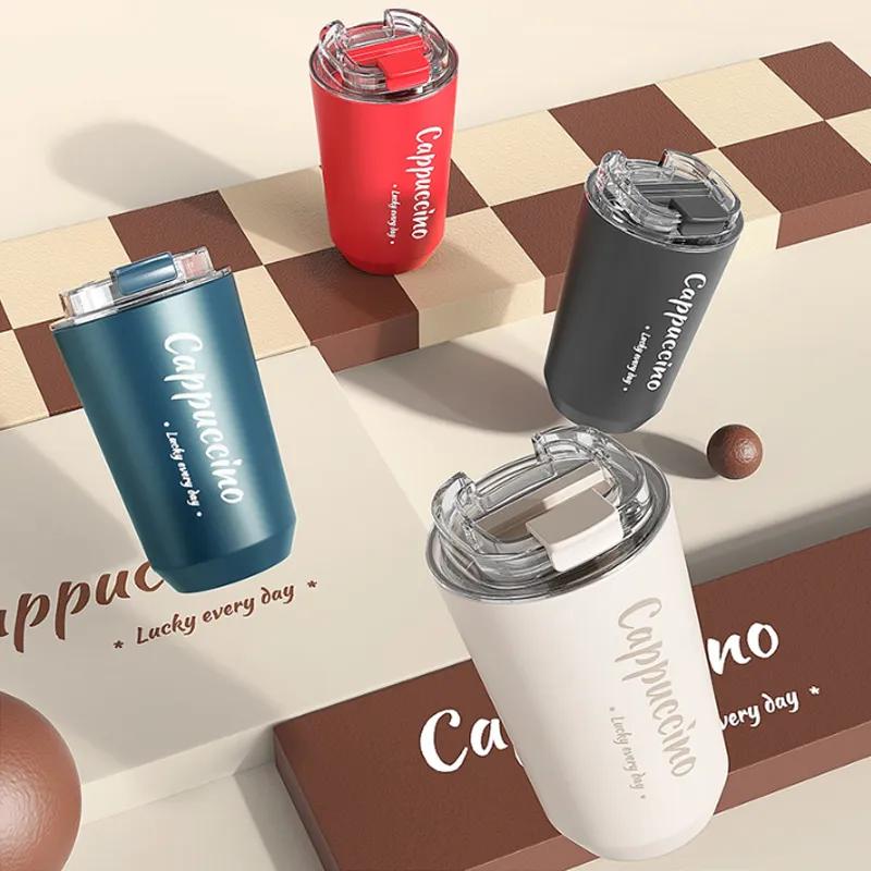 14oz Stainless Steel Insulated Cup Double-Layer Vacuum Direct Drinking Coffee Cup Creative Car Portable Water Cup Water Bottle YLE432
