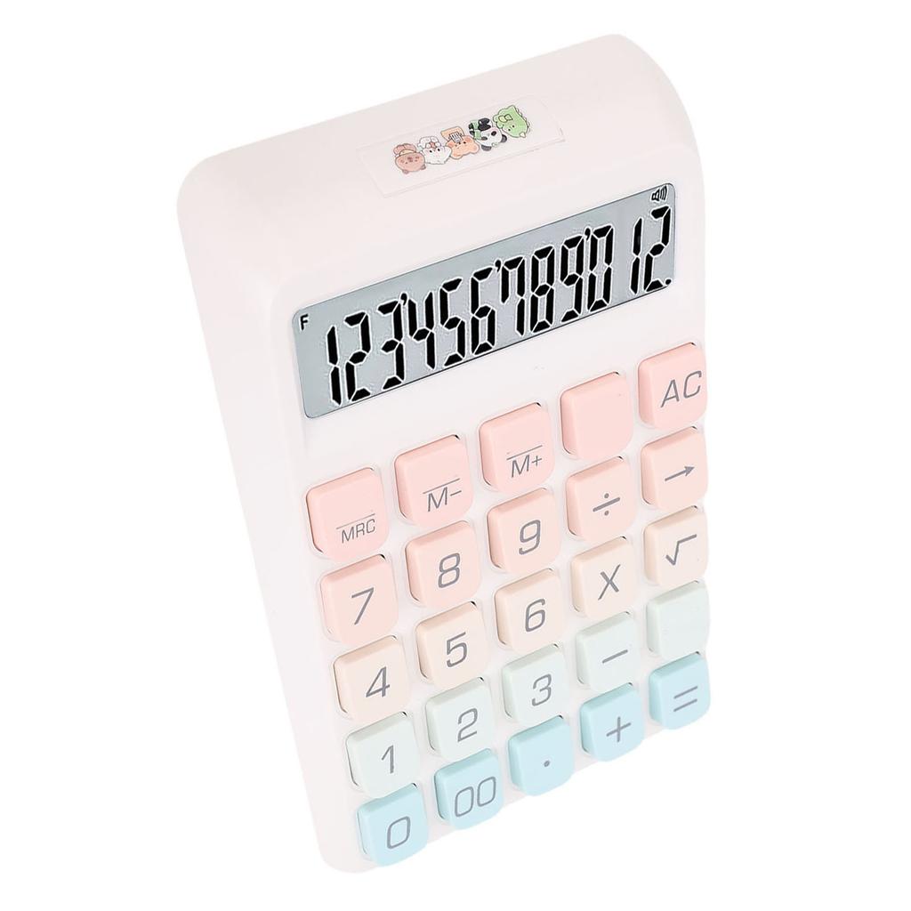 Desktop Calculator 12 Digits LCD Display Large Buttons Ladder Keypad Calculator for   School