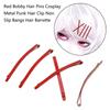 Red Hair Side Clips Metal Bangs Clips Cosplay Bobby Hair Pins Punk Hair Grips Ponytail Decor Novelty Hair Barrettes