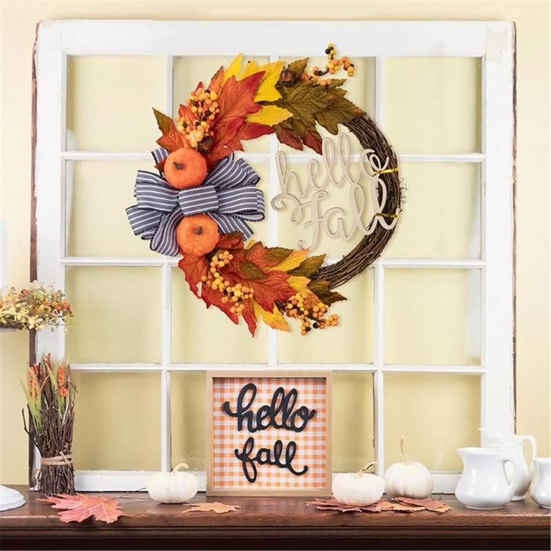 Fall Season Artificial Wreath Decors Decorative Wreath Hangings For Autumn Celebration Welcoming Touch Flower Rings
