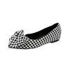 Inside Heightened Low Heel Single Shoes Fashion Pointed Toe Shallow Mouth Bow Slip-on Shoes for Women