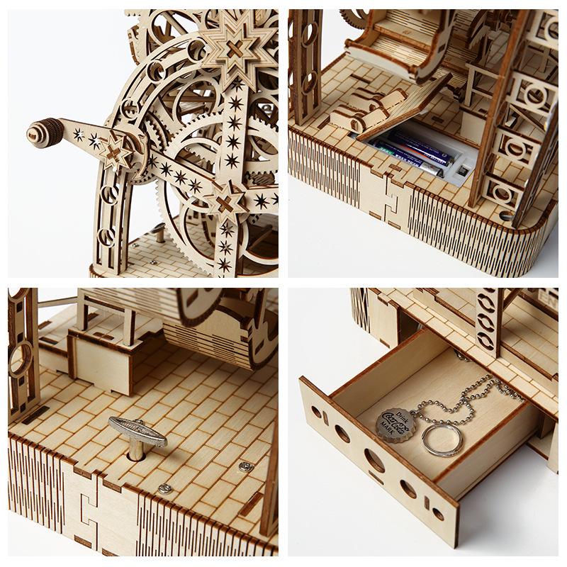 3D Ferris Wheel Hand-Crank Puzzle - Creative Educational Toy & Desktop Ornament for Kids