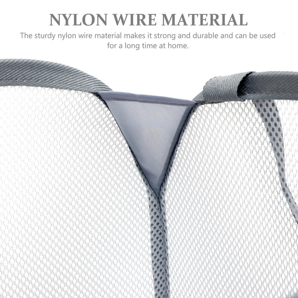 Portable Large Capacity Foldable Mesh Laundry Basket Hamper for Dirty Clothes Linen Towels Home Dorm Hotel Travel Space Saving