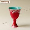 11ml Chinese Red High-feet Teacup Creative Butterfly Tea Bowl Cute Cup Tea-tasting Smelling Cup Jianzhan Master Cup Teaware Gift