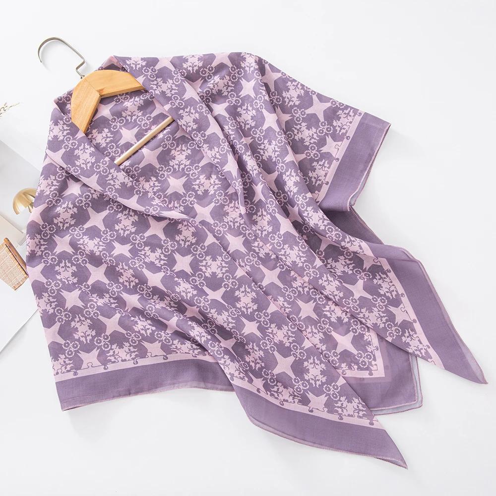 73Colors Malaysia Tudung Bawal Flower Print Hijab New Design Headscarf Premium Cotton Voile Soft Fashion Muslim Square Scarf