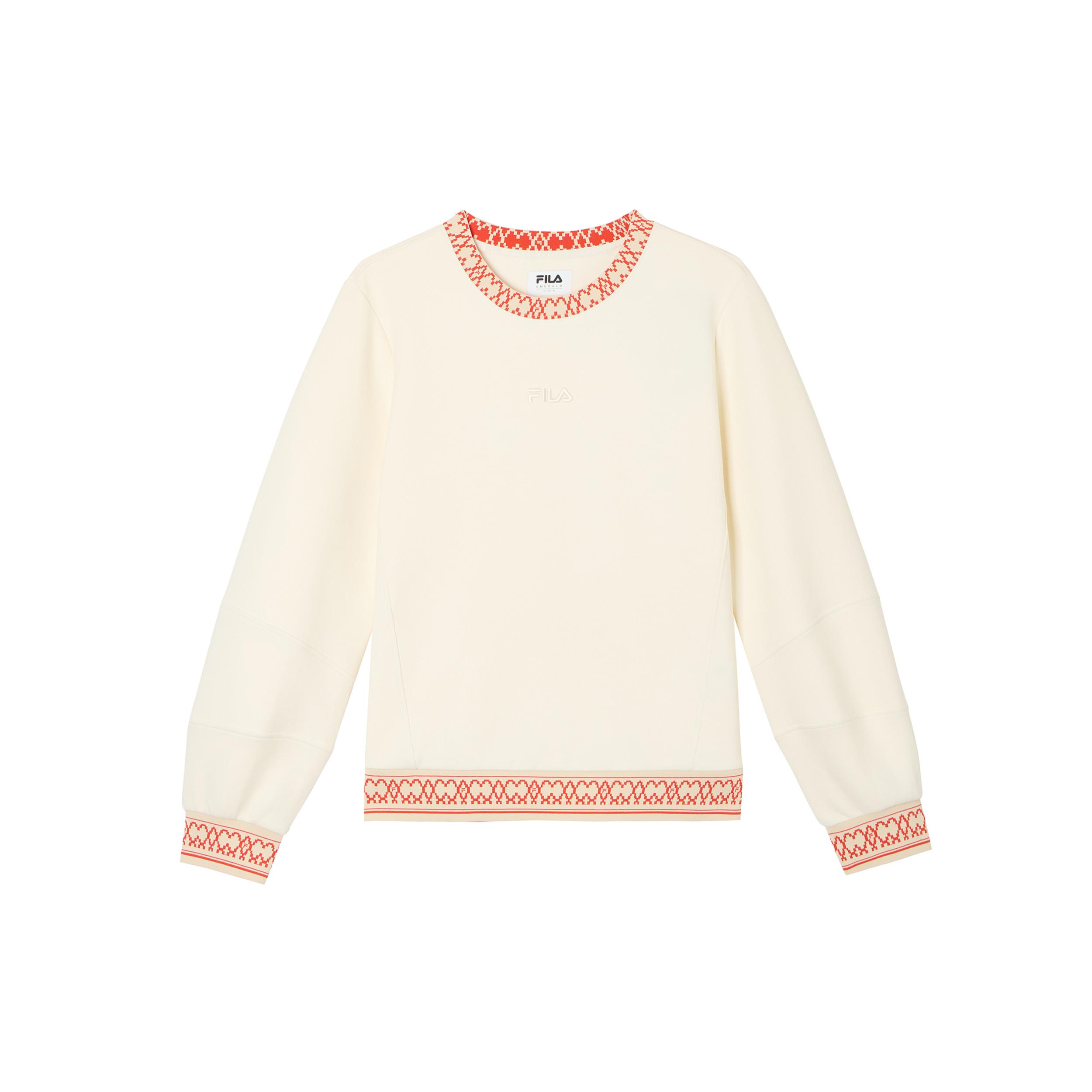 

New FILA Sweatshirt Women s Oat White F11W344209FIV L