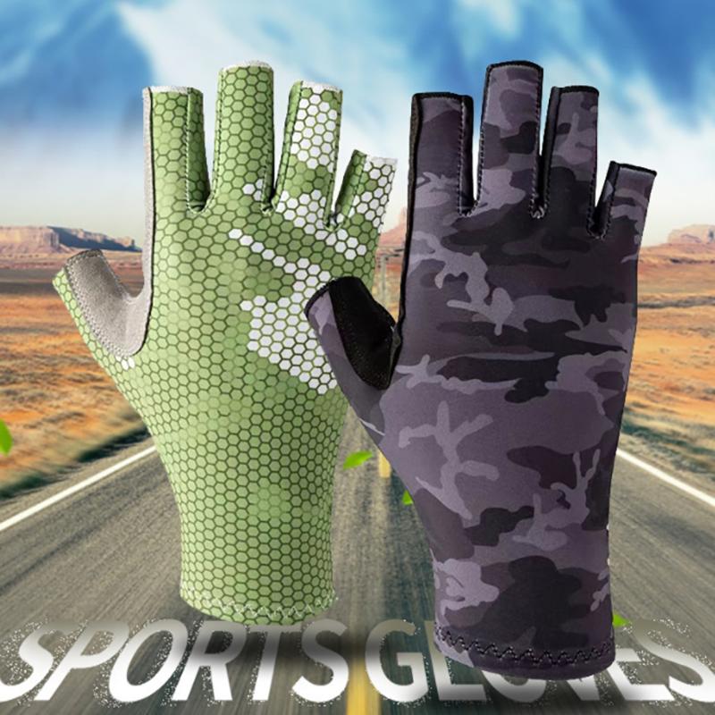Half Finger Fishing Gloves Anti-Sting Workout Gloves Wear-Resistant Anti-Cutting Breathable Non-Slip Outdoor Fishing Accessories