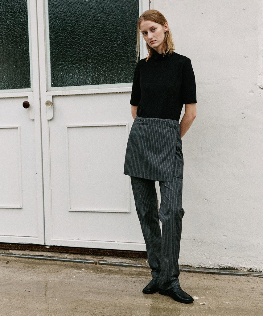 ARTID Wool Pin Stripe Slacks_Grey