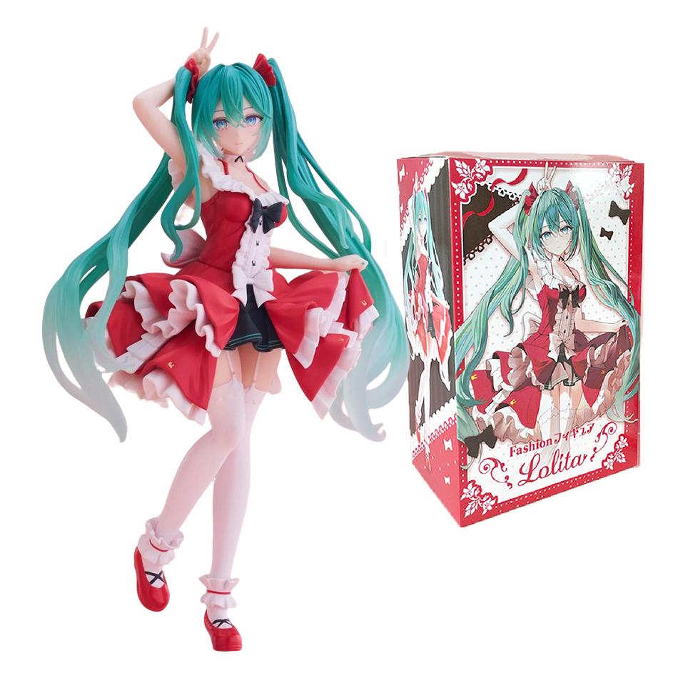 New Original Hatsune Miku Hatsune PVC Action Fashion Lolita Doll Anime Figures Model Toys Gifts 18cm
