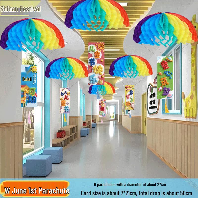 Children s Day Classroom Ceiling Decorations Hanging Pull Flags
