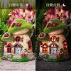 Valery Madelyn Gardening Goods Fluffy Mushroom House Solar Light Outdoor Garden Light Garden Ornament Figurine Garden Decoration Outdoor Statue Waterp