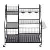 VEVOR Garden Tool Organizer with Wheels, Large Metal Garage Storage Rack, for Rakes/Shovels/Brooms
