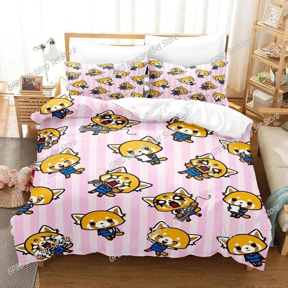Comforter 3D Print Cartoons Aggretsuko 3D Bedding Set Comforter Linen S Home Decor Single Double Twin King Queen