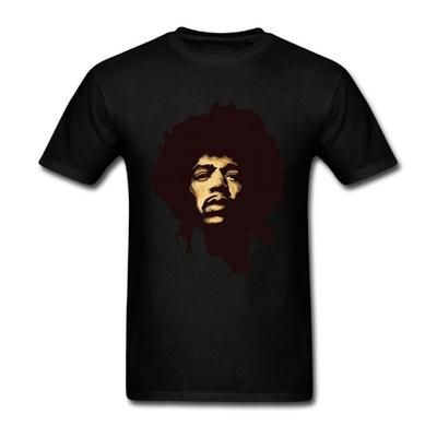 LSLEEVE Men's American Singer Jimi Hendrix T-shirt Black L