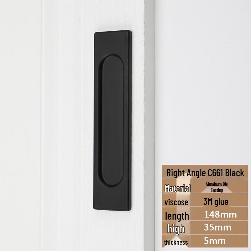 No-Drill Sliding Door Handle for Glass, Cabinet & Kitchen, Gold/Black/Gray Finish