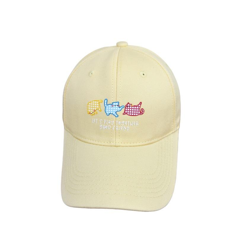 Cute cartoon animal baseball cap spring and summer big head circumference soft top cap women's fashion versatile hat