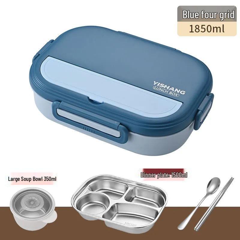 Microwave-Safe 304 Stainless Steel Lunch Box with Lid for Students
