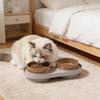 Anti-Tip 2-in-1 Dog and Cat Food and Water Bowl with Weighted Base, Easy-Clean Plastic Double Bowl for Small and Medium Pets