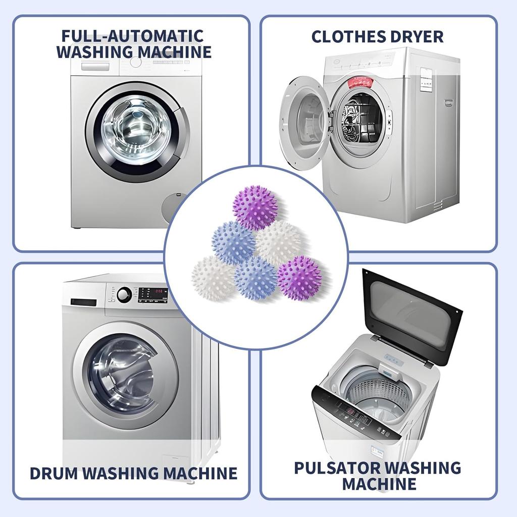 4 Stück/16 Stück Bunte Wäschebälle für Waschmaschine, Wiederverwendbare Waschmaschinen-Wäschetrocknerbälle zur Reduzierung von Kleiderfalten, Bessere Reinigung