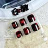Black and Red Cat Eye Removable Wearable Foot Nail Art - 24 Pieces