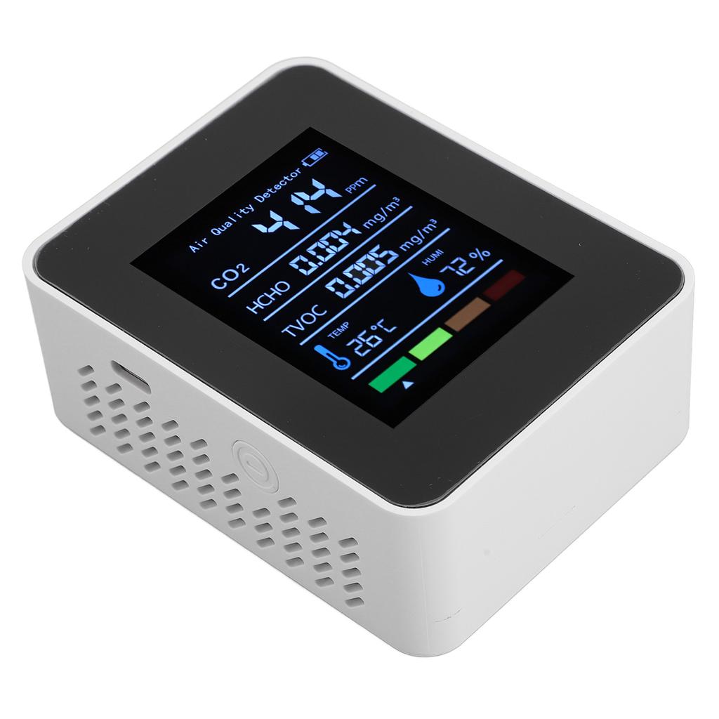 Portable   Quality Detector CO2 TVOC HCHO Humidity Temperature 5 In 1 Multifunctional Indoor   Quality Tester Meter